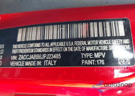 2018 Jeep Renegade Latitude Fwd from USA, damaged, VIN ZACCJABB6JPJ23485